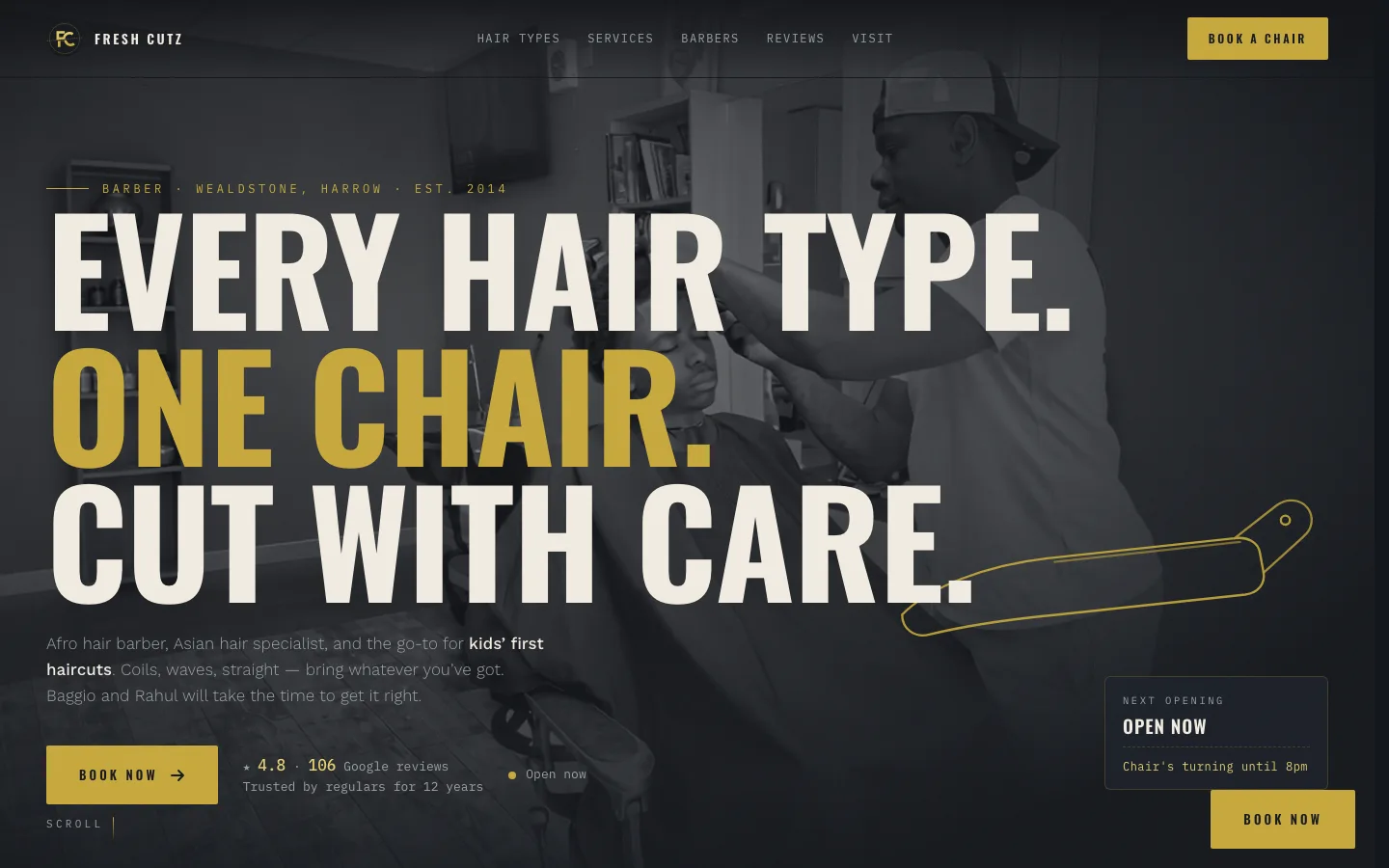 Fresh Cutz Barber - Barbering · Wealdstone, London website by TitanStudio