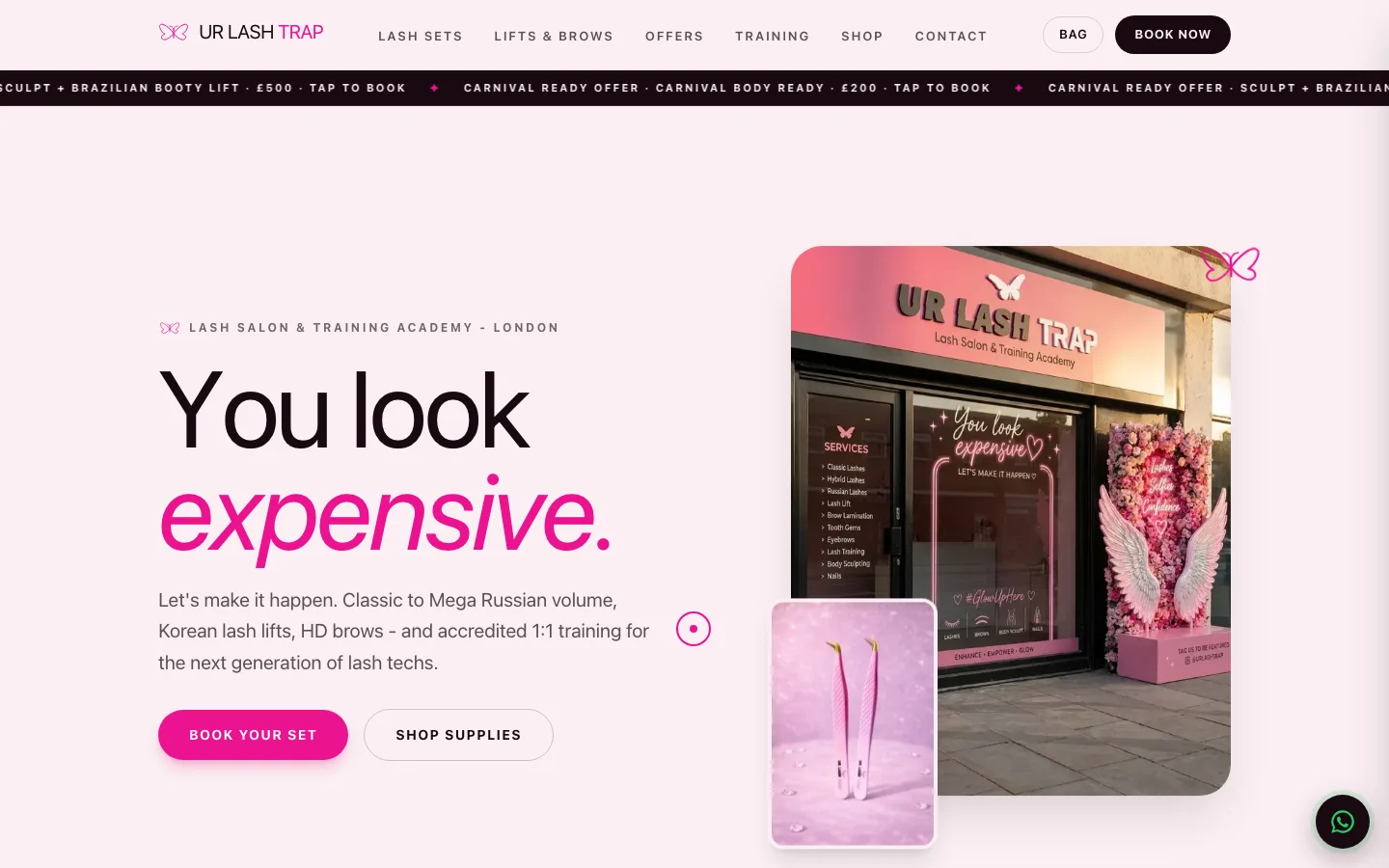 UR Lash Trap - Beauty · Lash & Body Studio website by TitanStudio