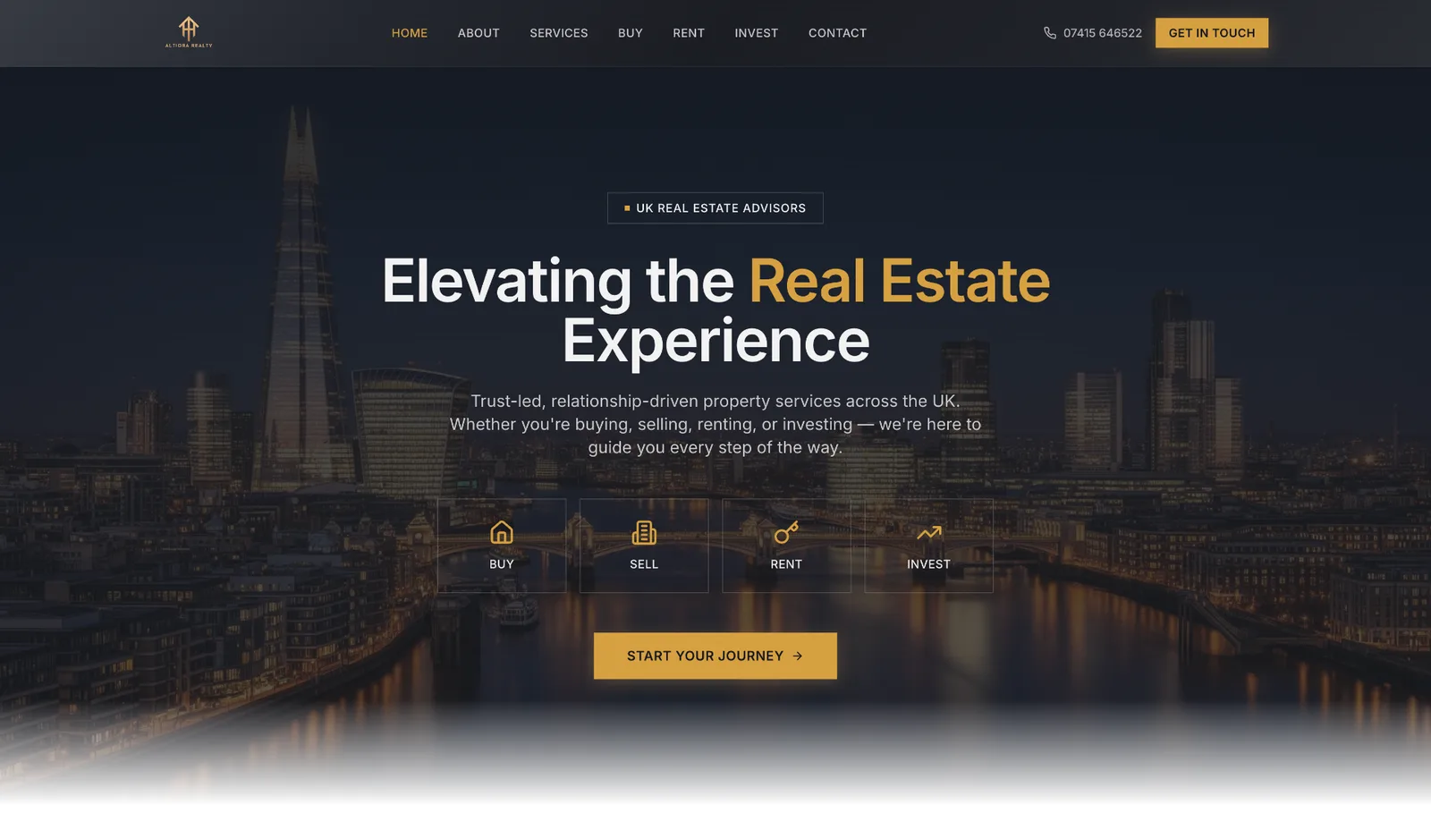 Altiora Realty website built by TitanStudio