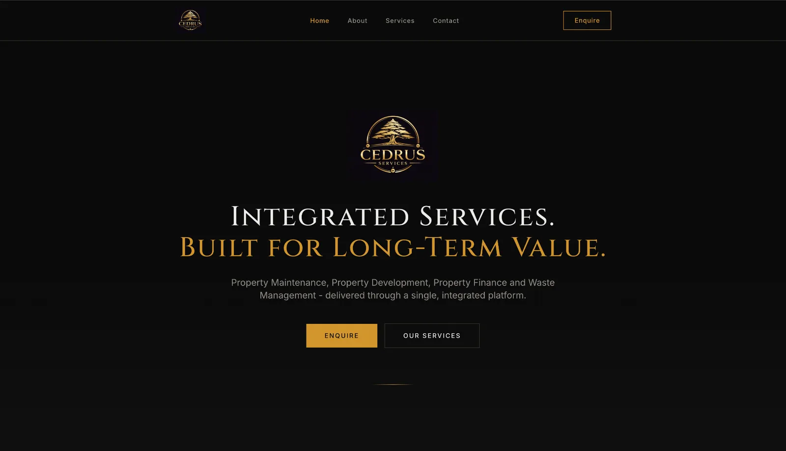 Cedrus Services website built by TitanStudio
